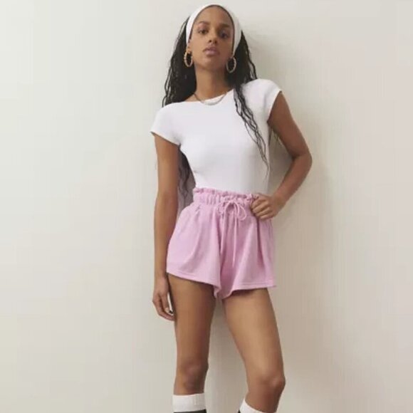 NWT UO Out From Under Neo Pink Sweat Shorts - Picture 1 of 5